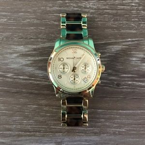 Michael Kors Chronograph Runway Tortoise Watch